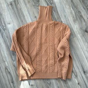 Mango - Fisherman’s Knit Turtleneck Cropped Sweater - L